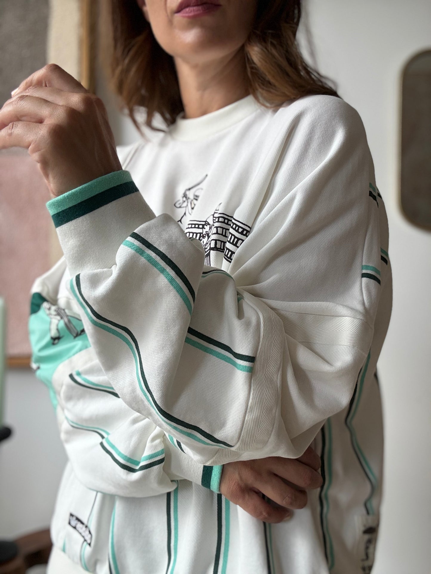 Retro Adidas Cricket Crew Sweatshirt - Size Large