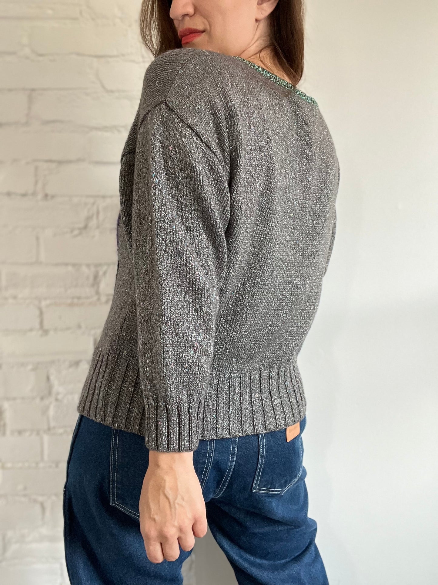 Metallic Colourful Knit Sweater - Size M