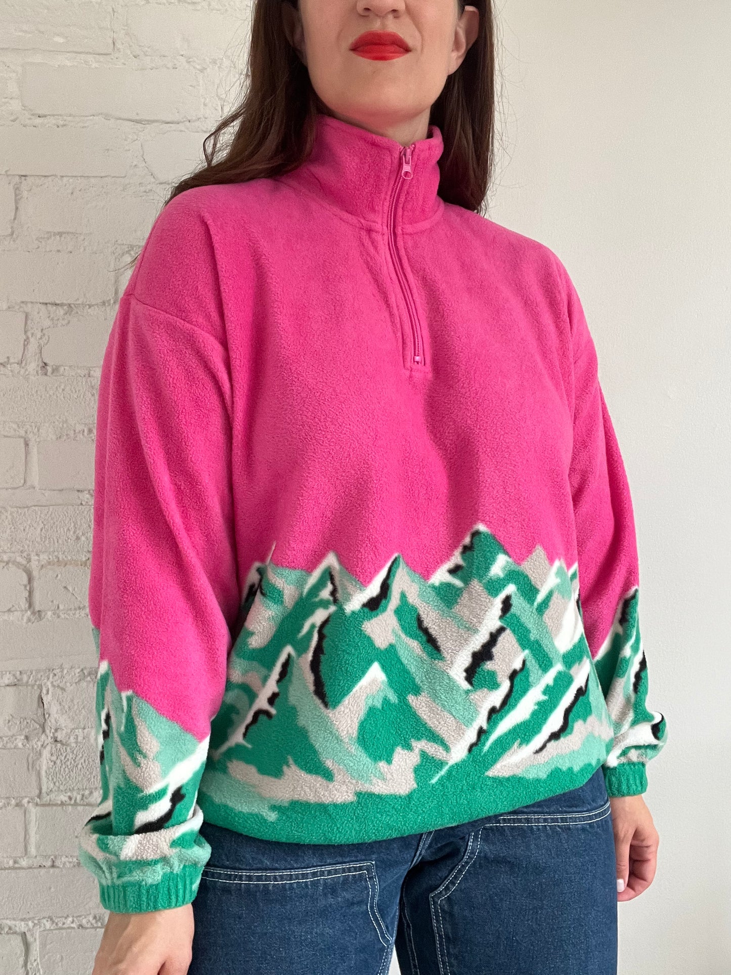 Hot Pink Emerald Mountains Fleece - M/L