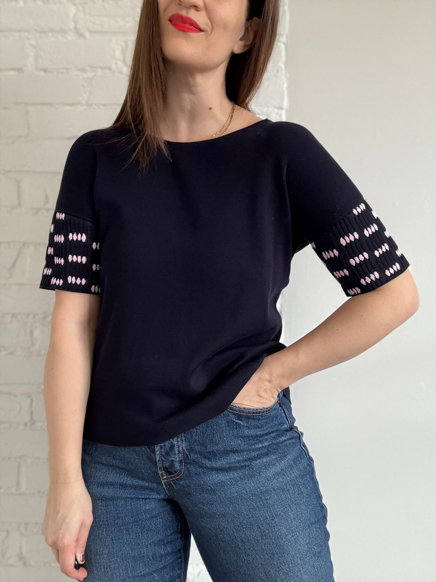 COS Blue Knit Tee - Size S