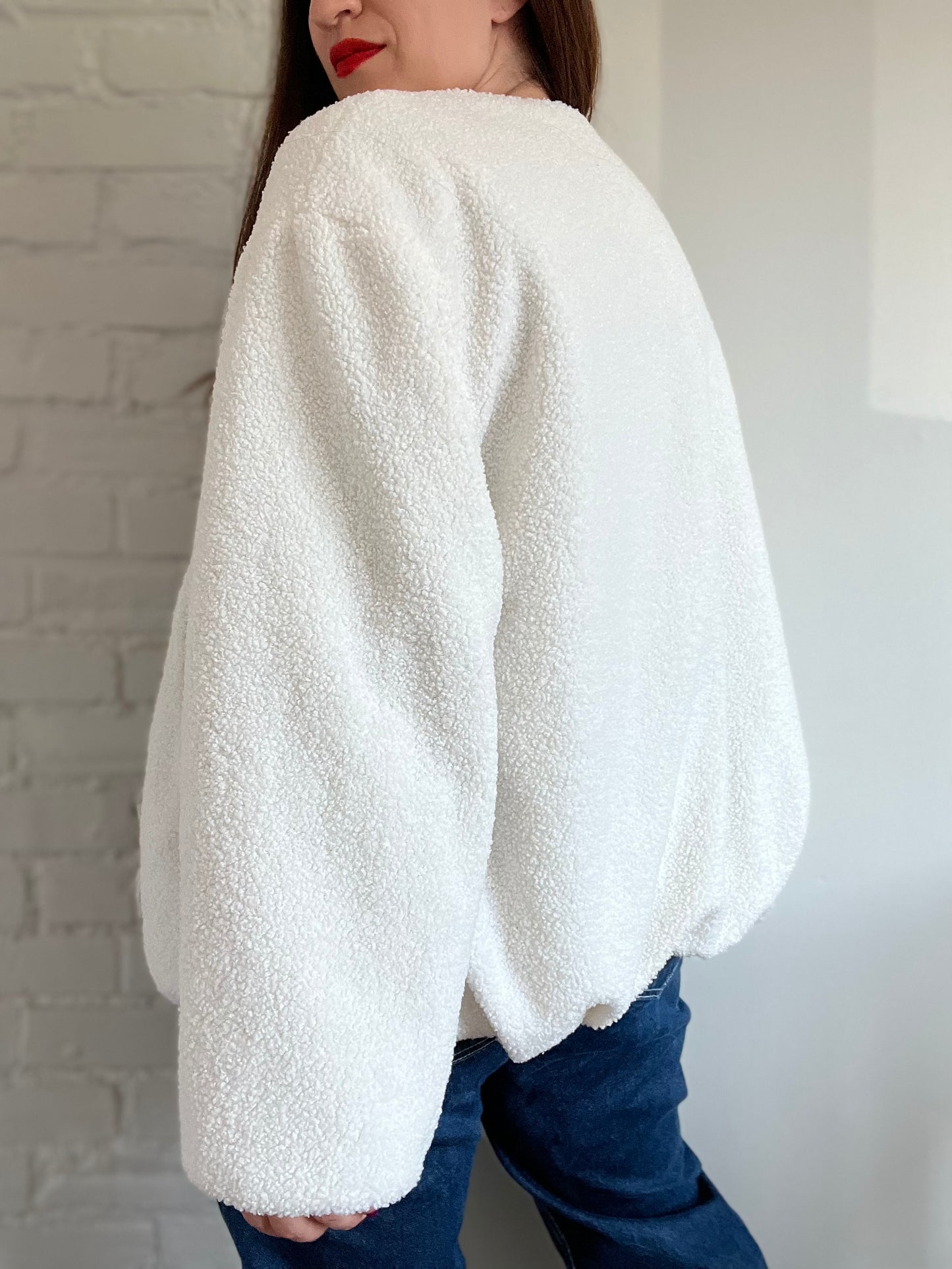 Reversible Quilted Teddy Fleece Coat - L