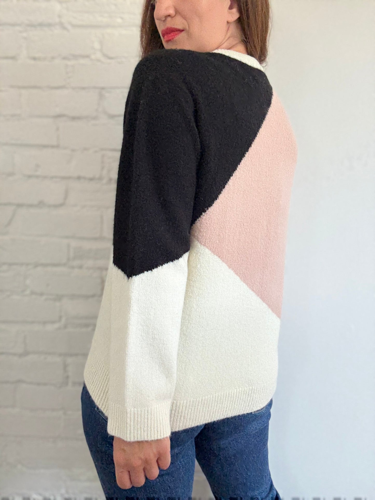 Oak + Fort Cozy Geometric Sweater - Size S (oversized)