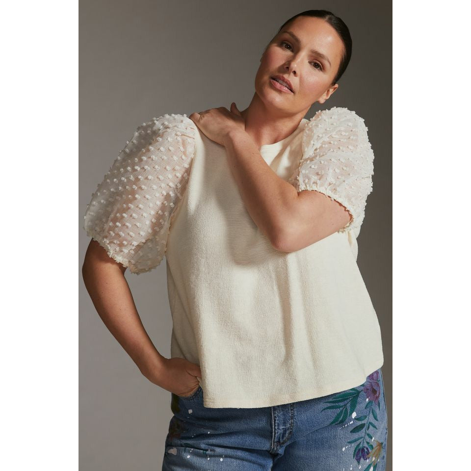 Puff Sleeve Woven Top - Size 2X