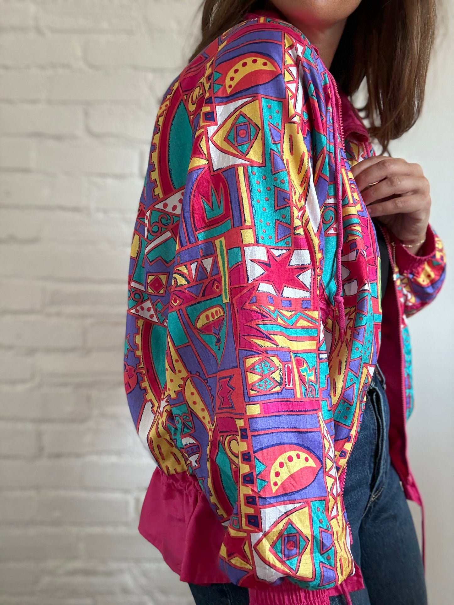 90s Eclectic Windbreaker Jacket - Size M/L