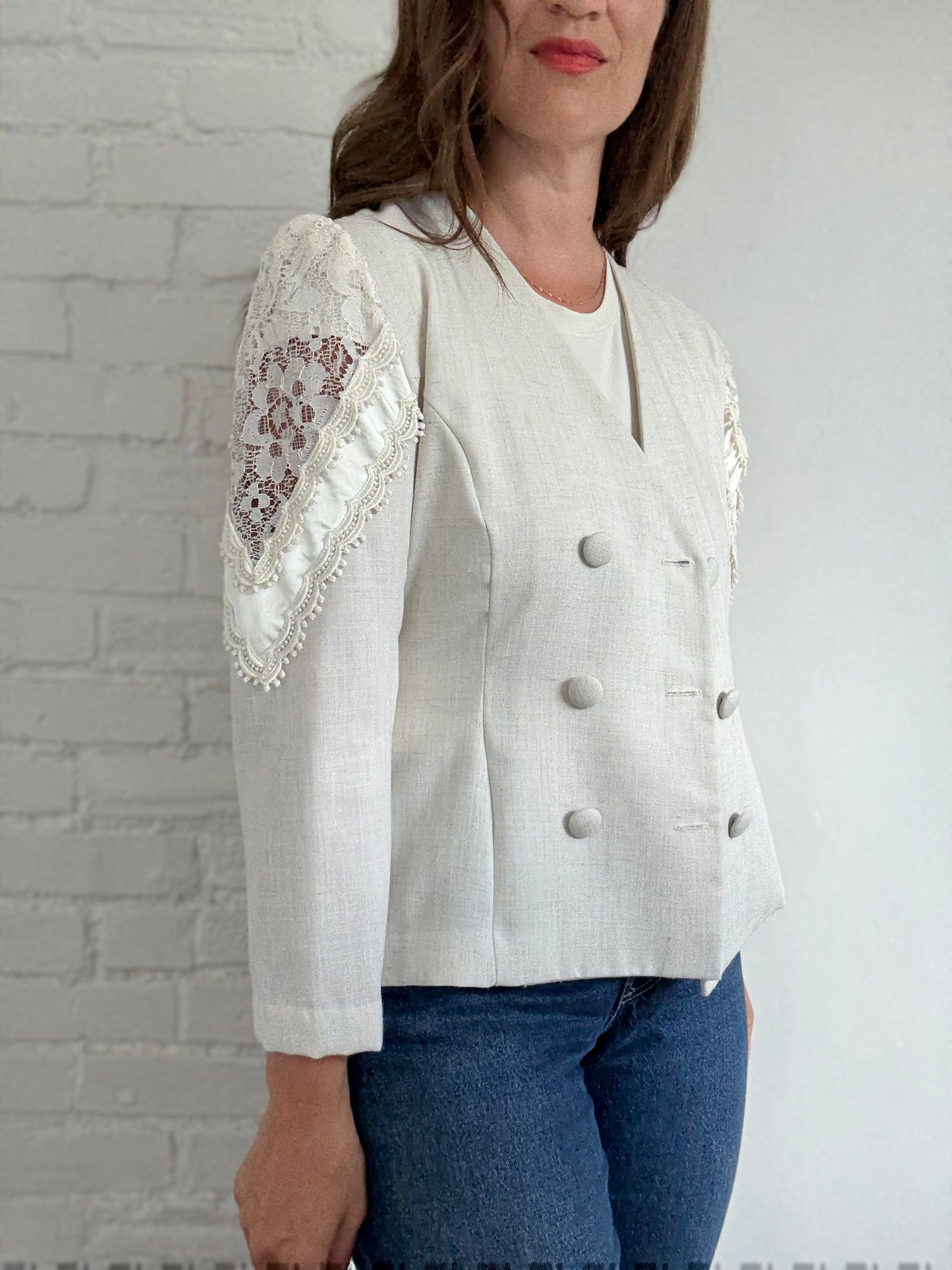 Linen & Lace Blazer - Size M/L