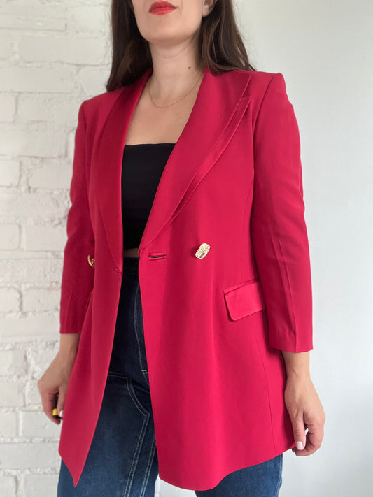 Vogue Red Swarovski Blazer - M