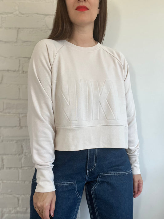 Nike Crop Embossed Sweater - M