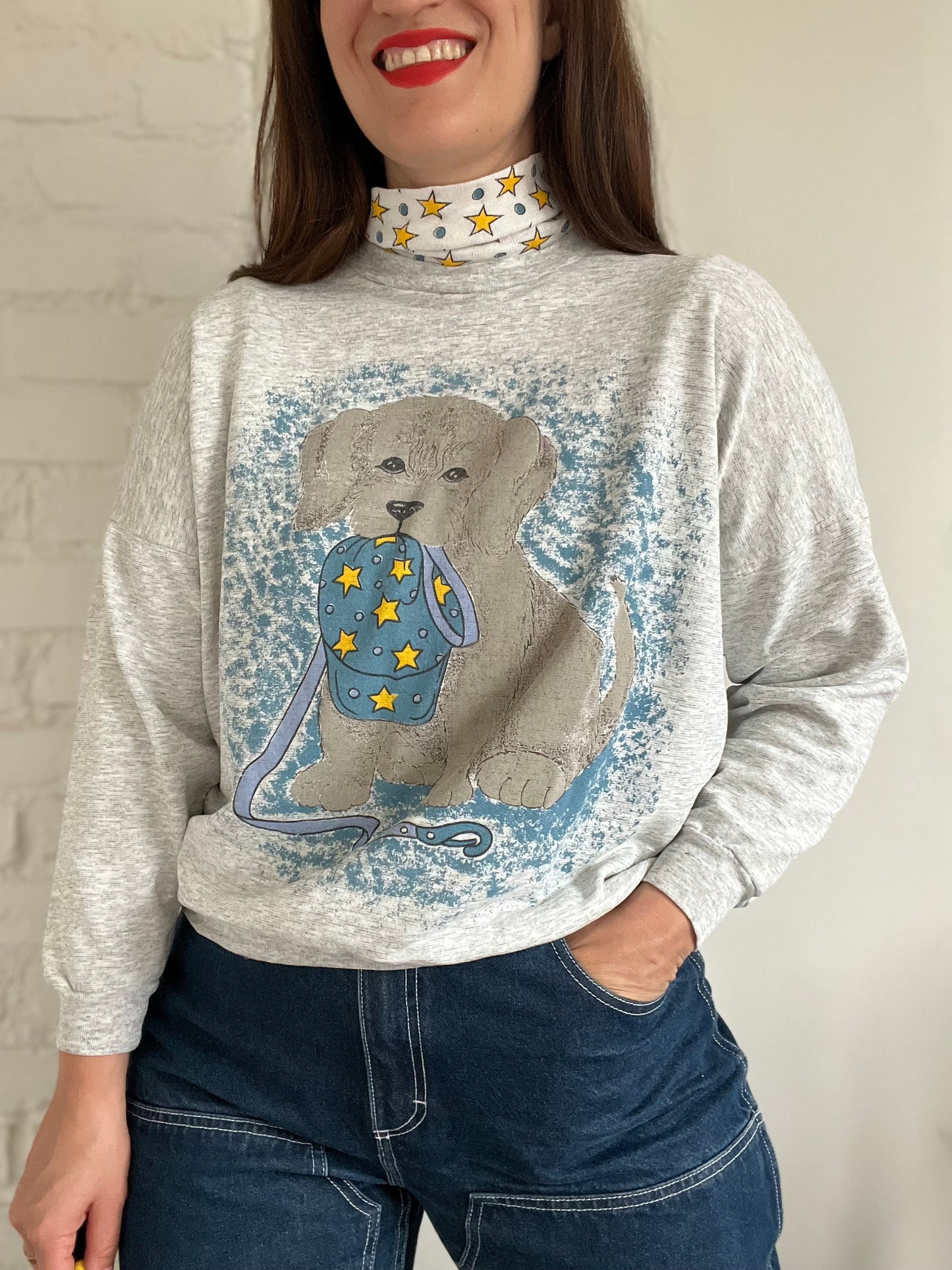 Puppy Magic Stars Sweatshirt - Size M