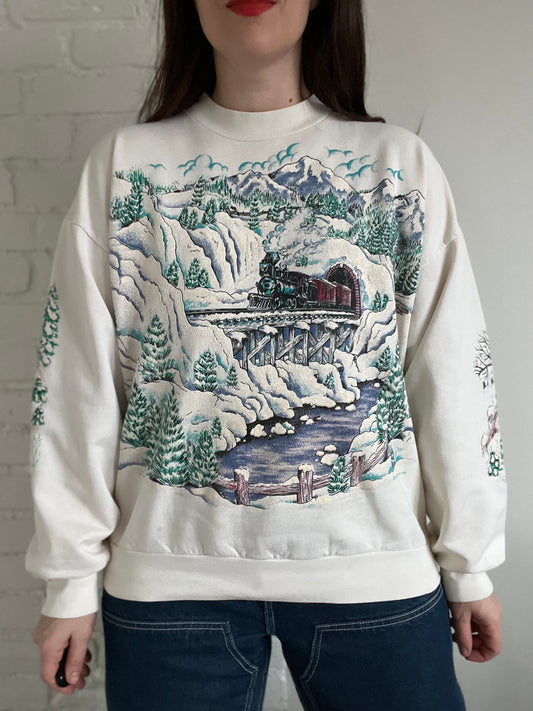 Glitter Choo Choo Sweater  - XL