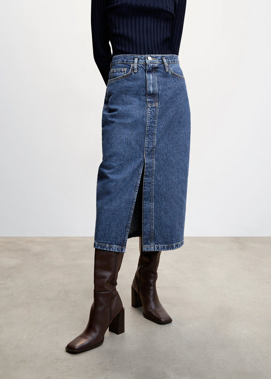 Denim Midi Skirt - Sz.L