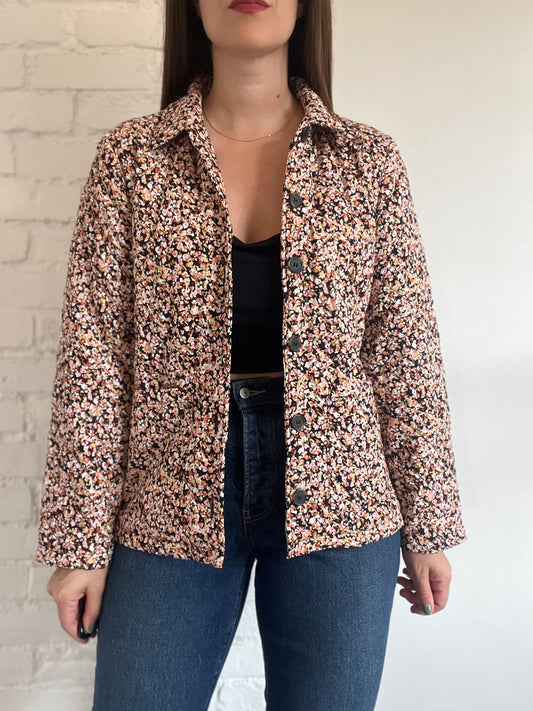 Floral Quilted Cotton Jacket - Size S