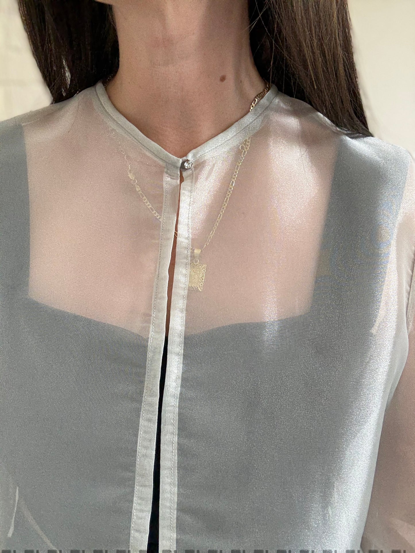Diamond Silver Mesh Cardigan - Size L