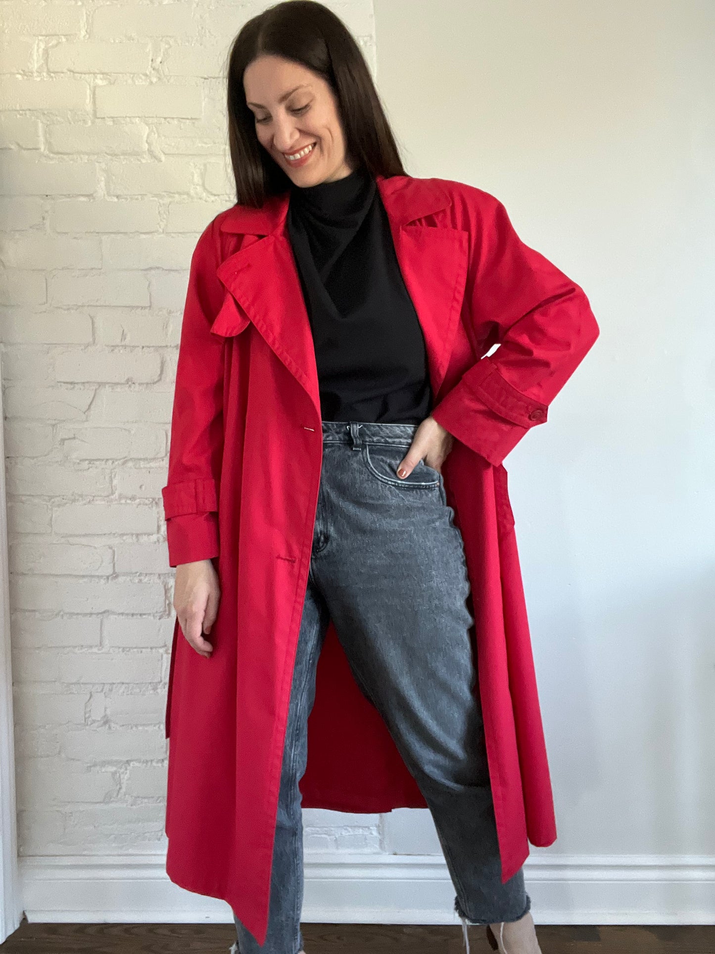 Red Trench Coat - Size XL