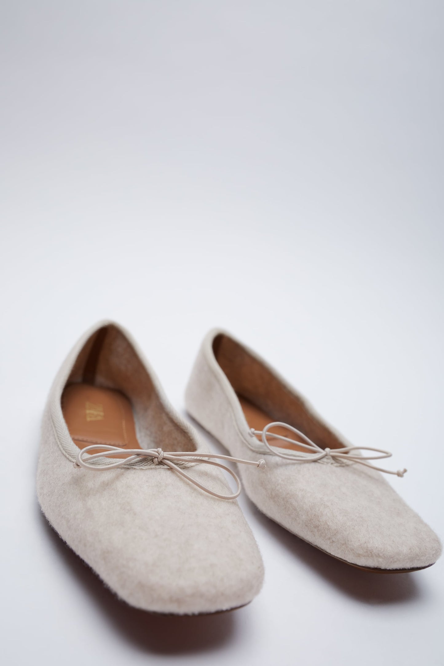 Oatmeal Wool Ballet Flats - Size 9