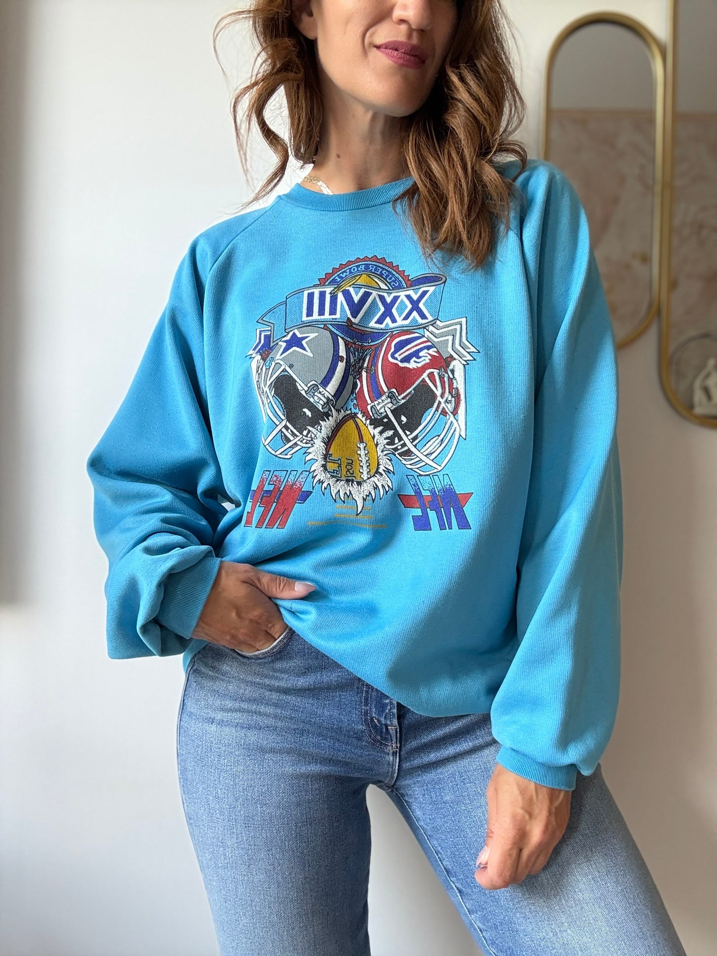 Vintage Buffalo Bills vs. Dallas Cowboys Sweatshirt - Size L
