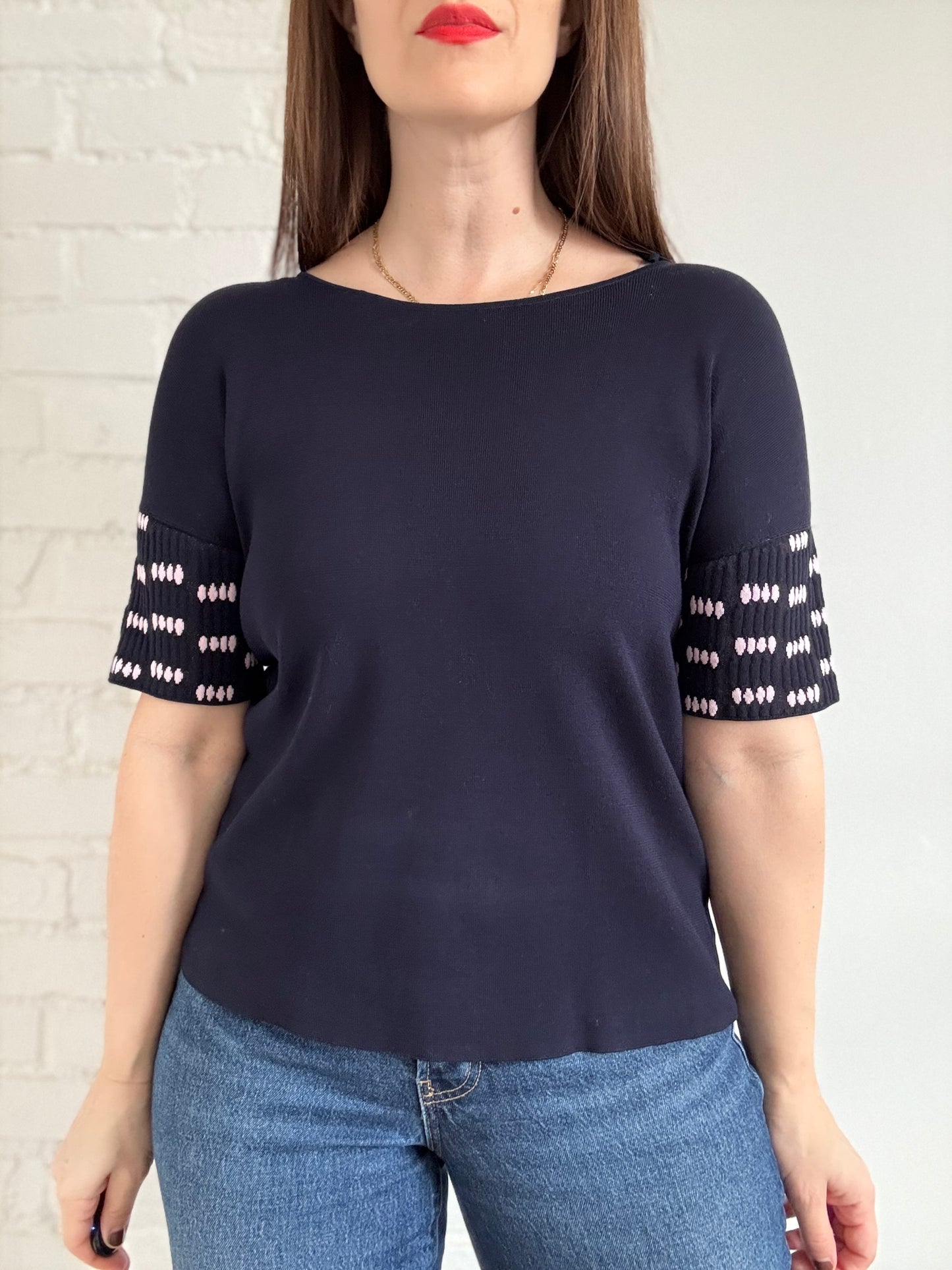 COS Blue Knit Tee - Size S