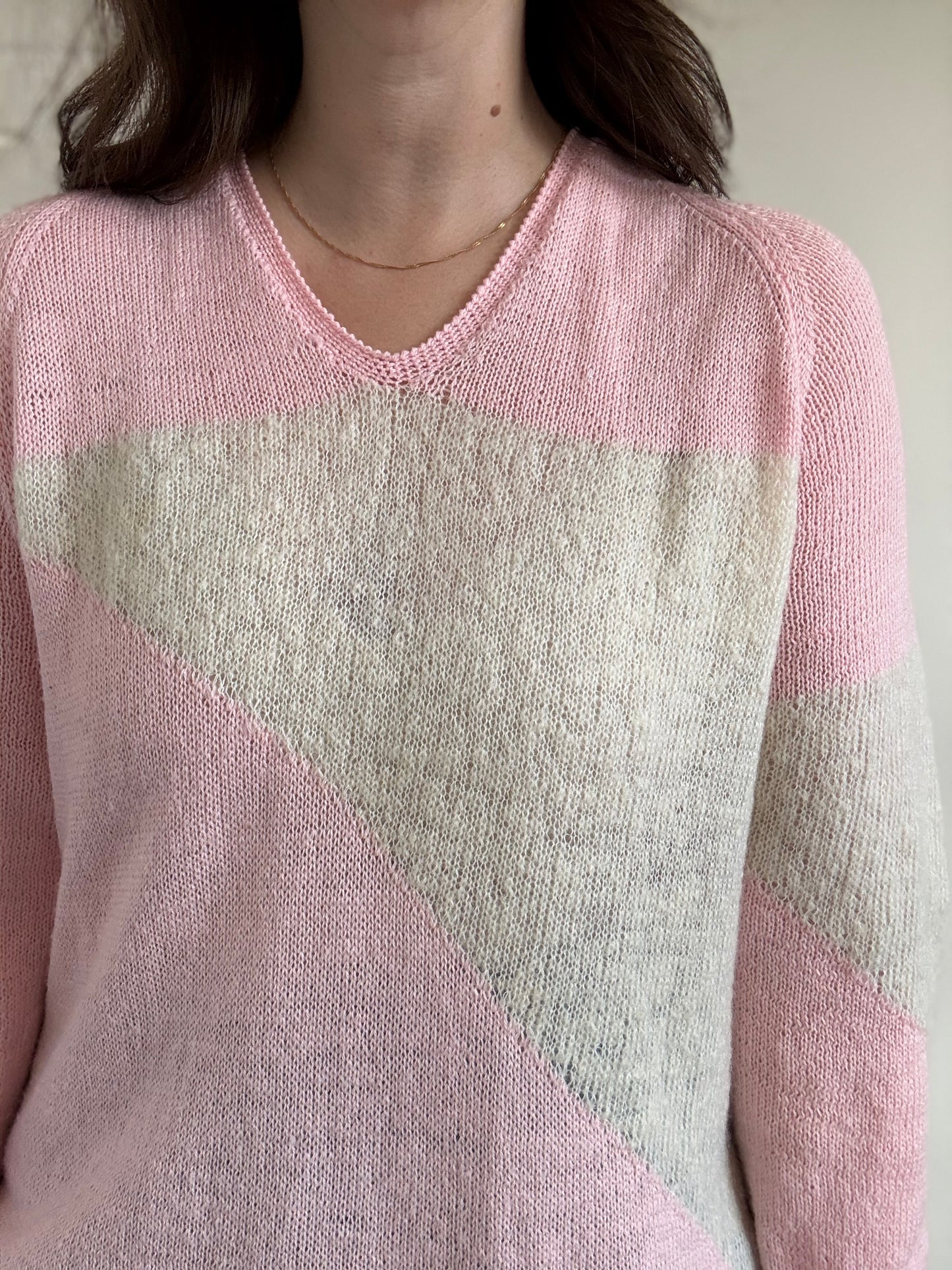 Pink Pastel Knit Sweater - Sz. L