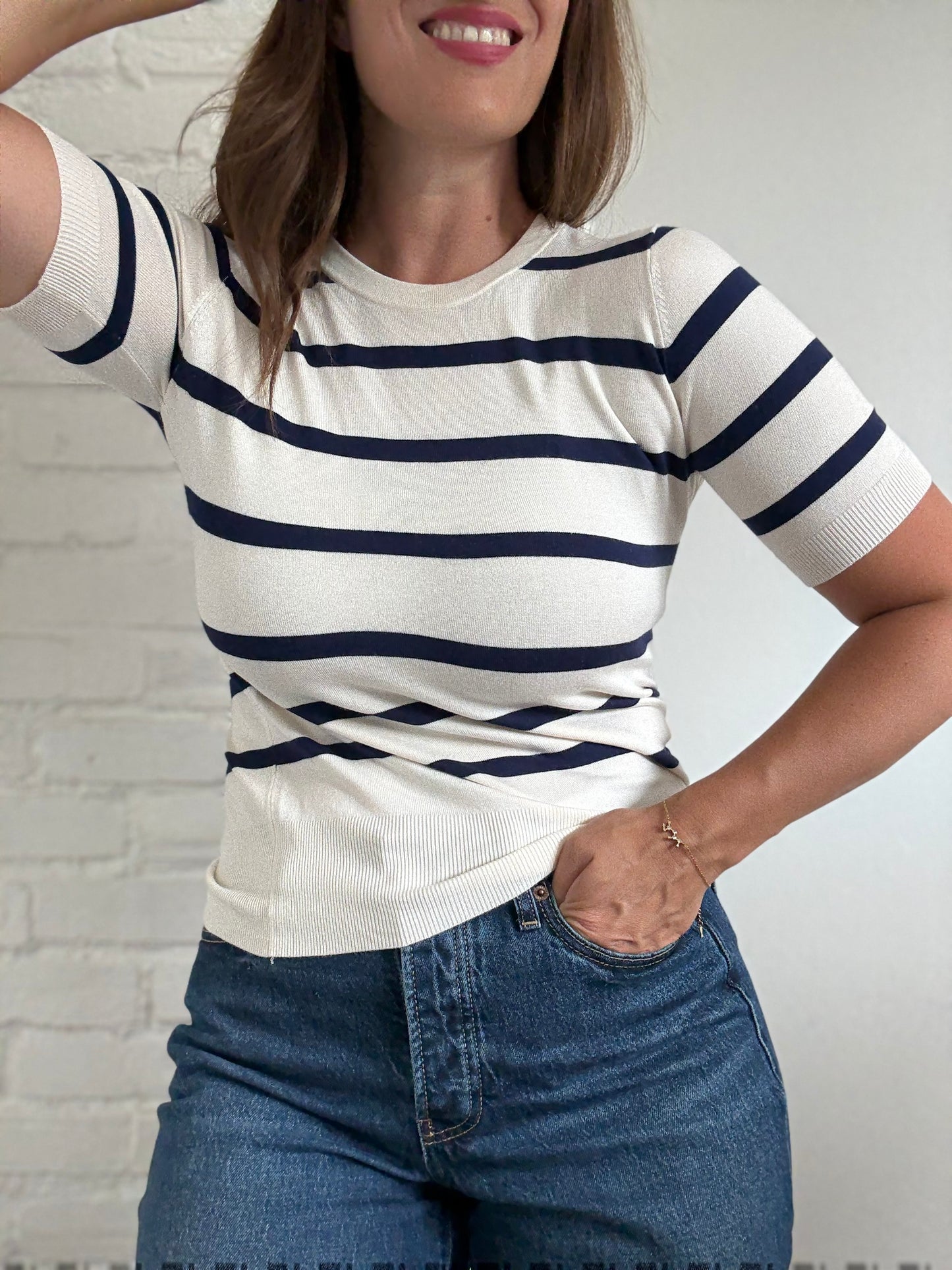 Striped Knit Top - Size S