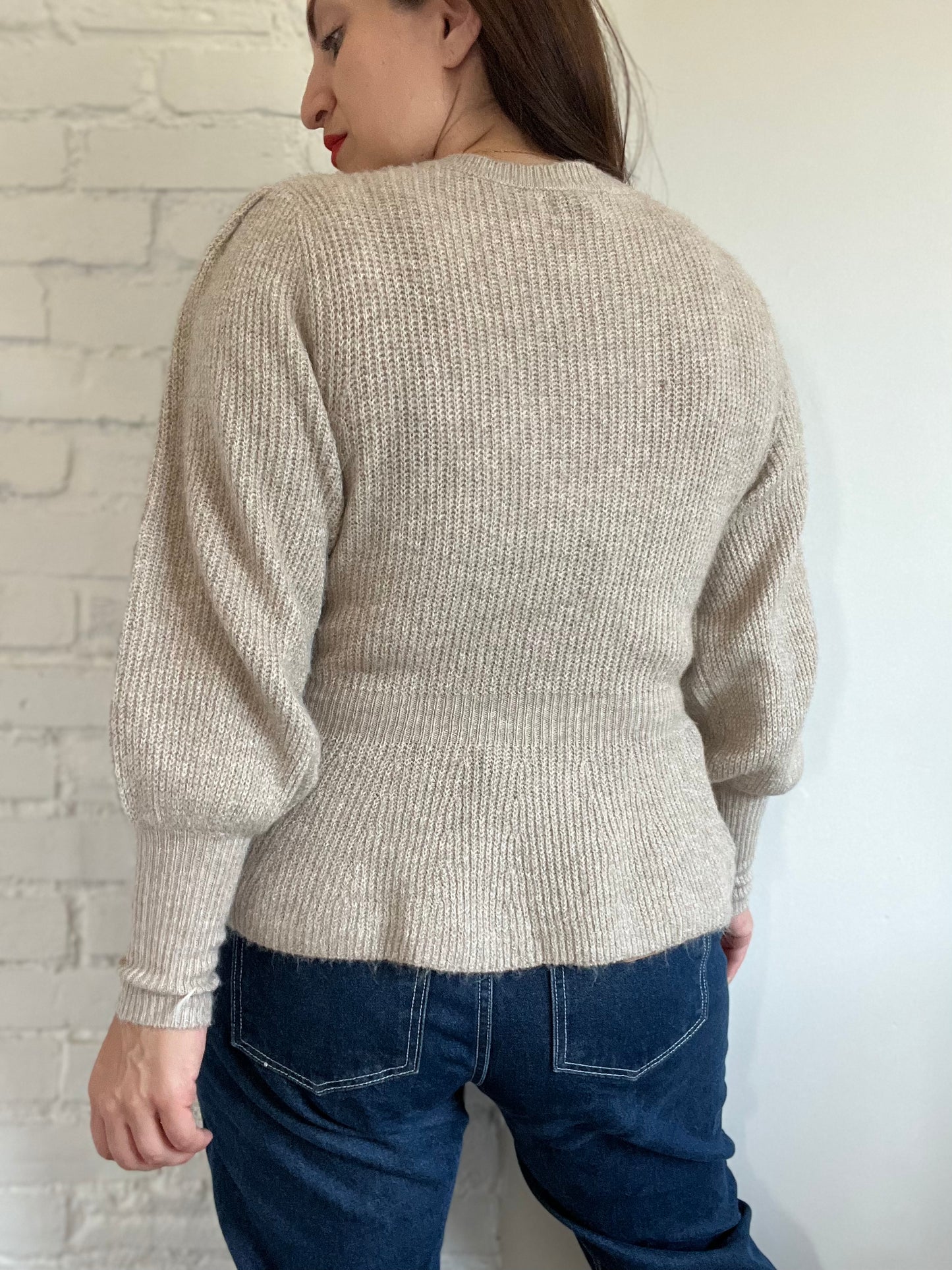 Toasted Coconut Puff Cardigan - M