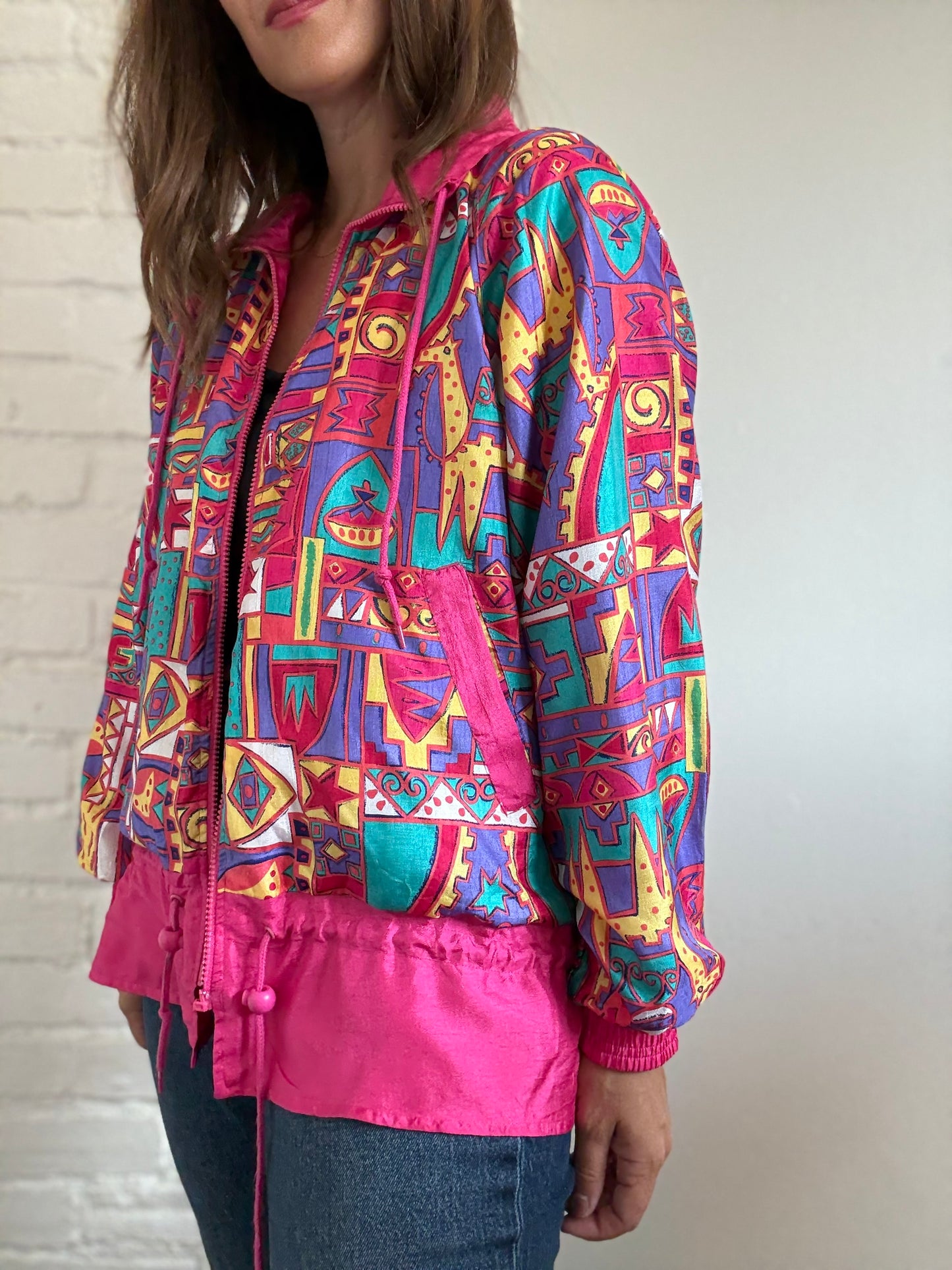 90s Eclectic Windbreaker Jacket - Size M/L