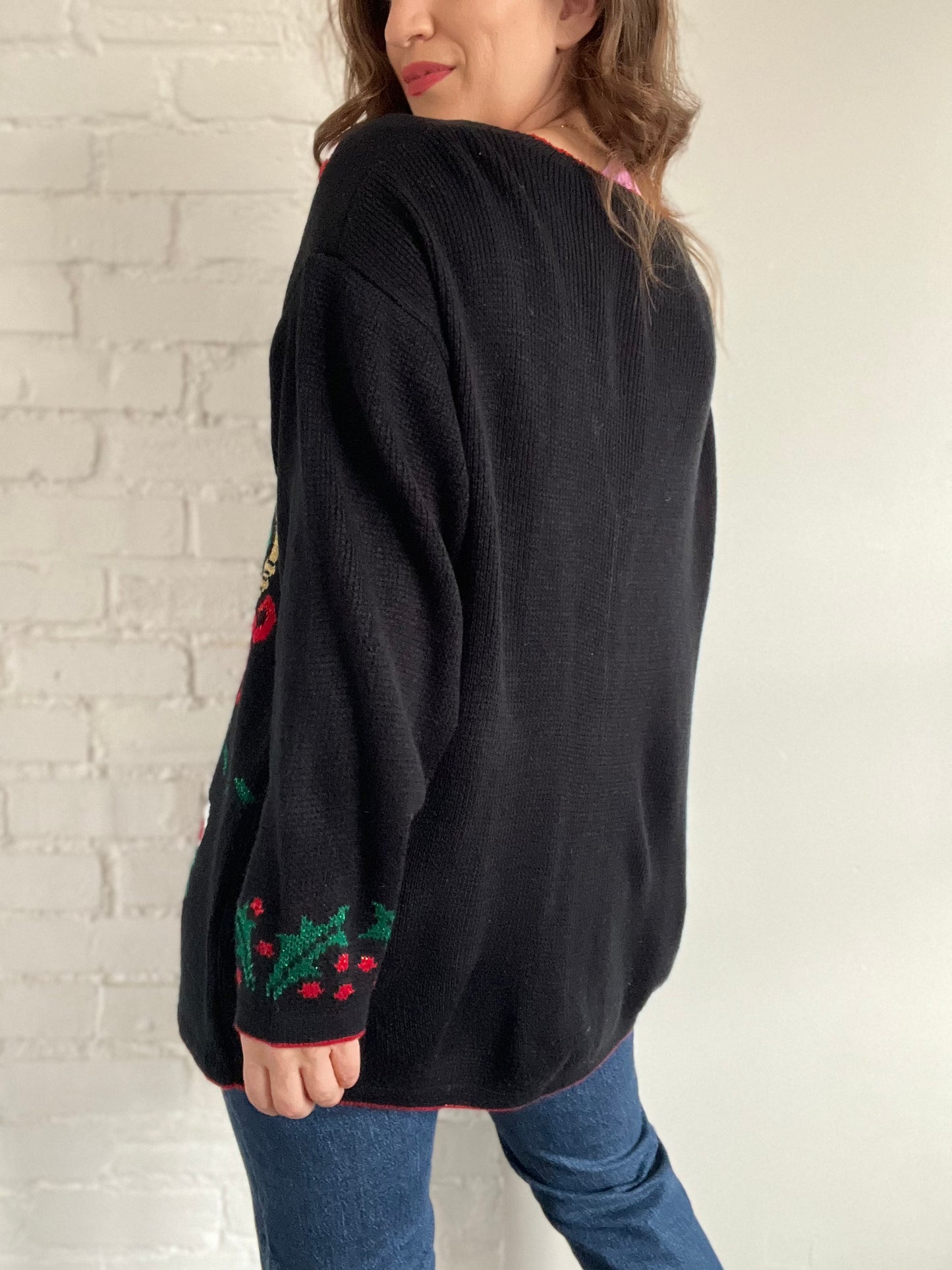 Long Festive Metallic Cardigan - 1X