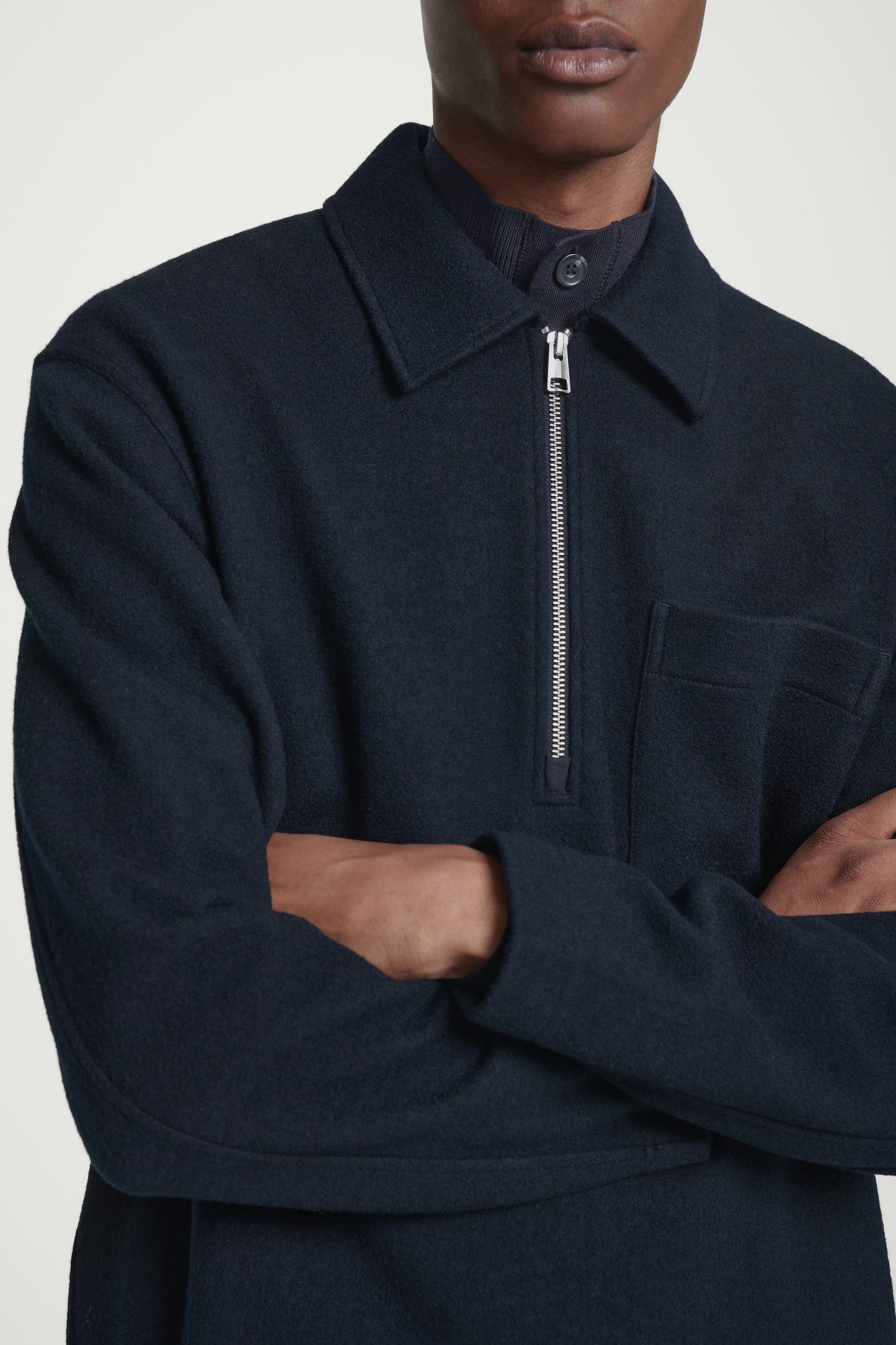 COS 1/2 Zip Boiler-Wool Jumper - XL