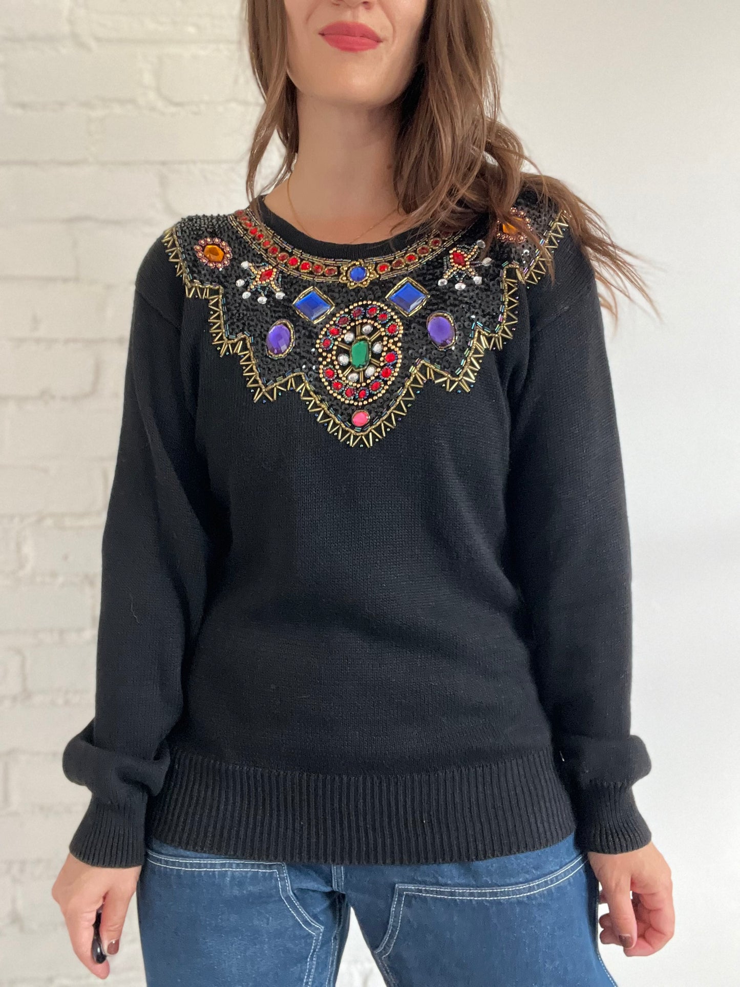 Gemstone Fire Knit Sweater - L