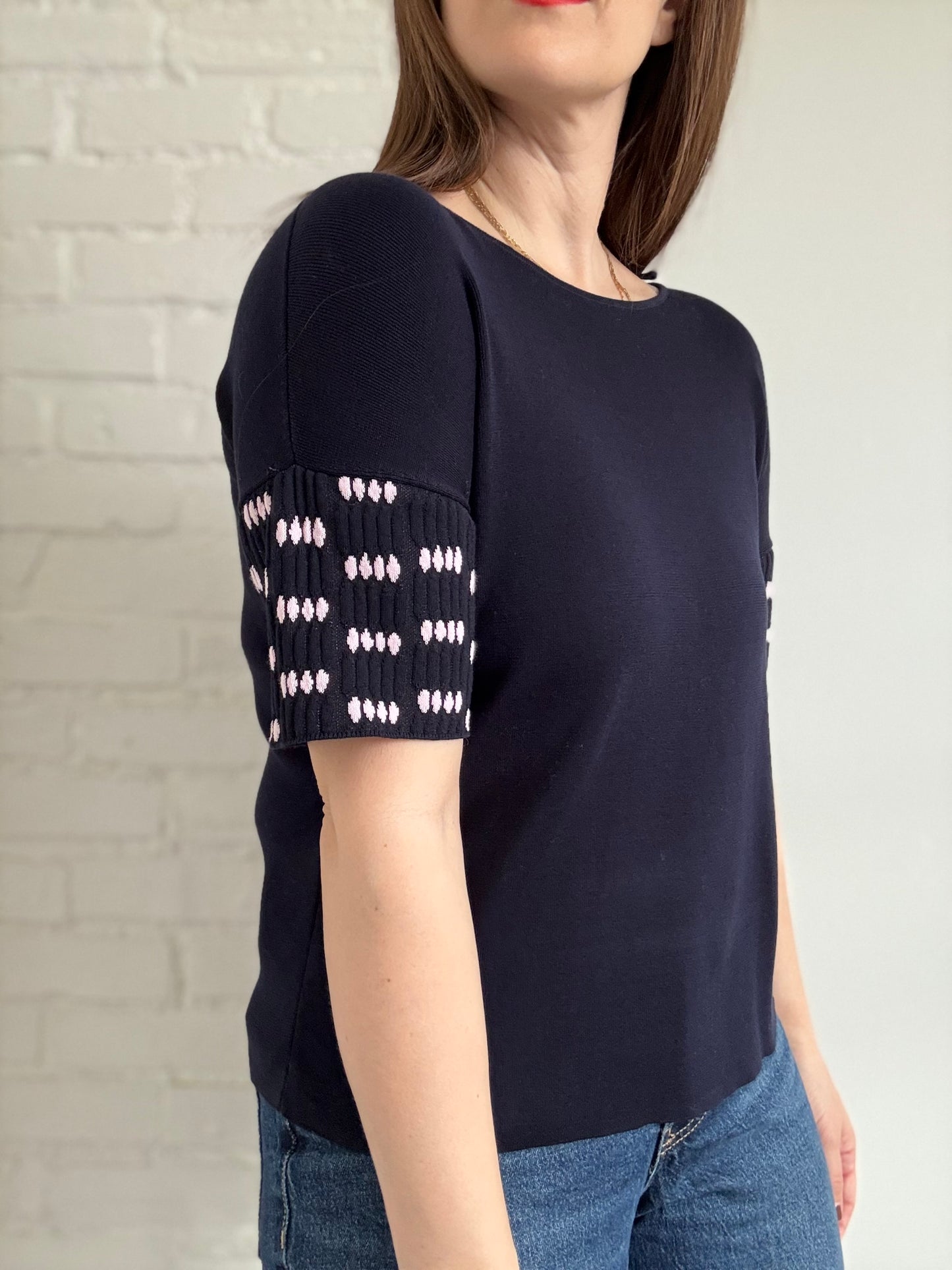 COS Blue Knit Tee - Size S
