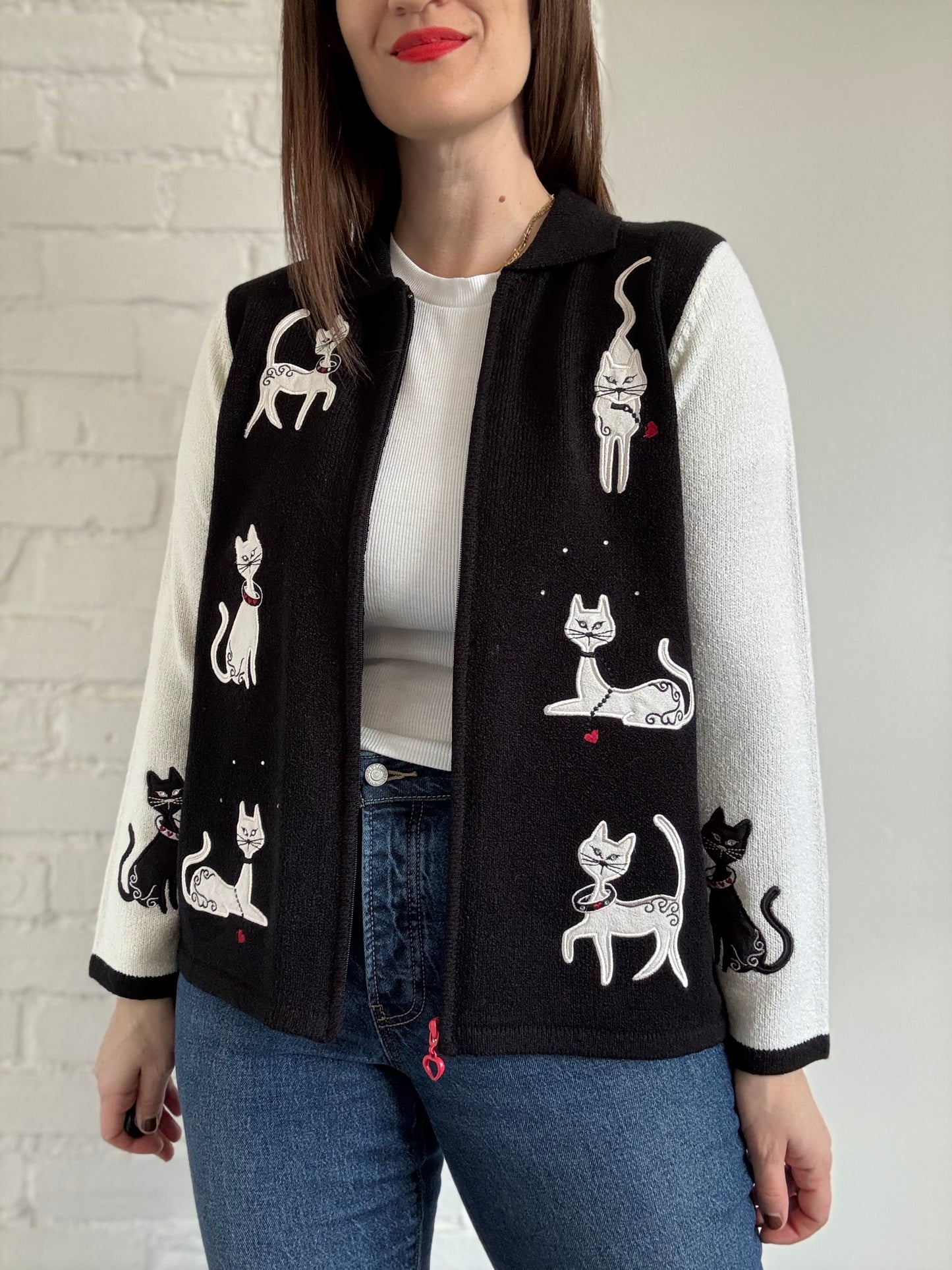 Siamese Cat Cardigan - Size M