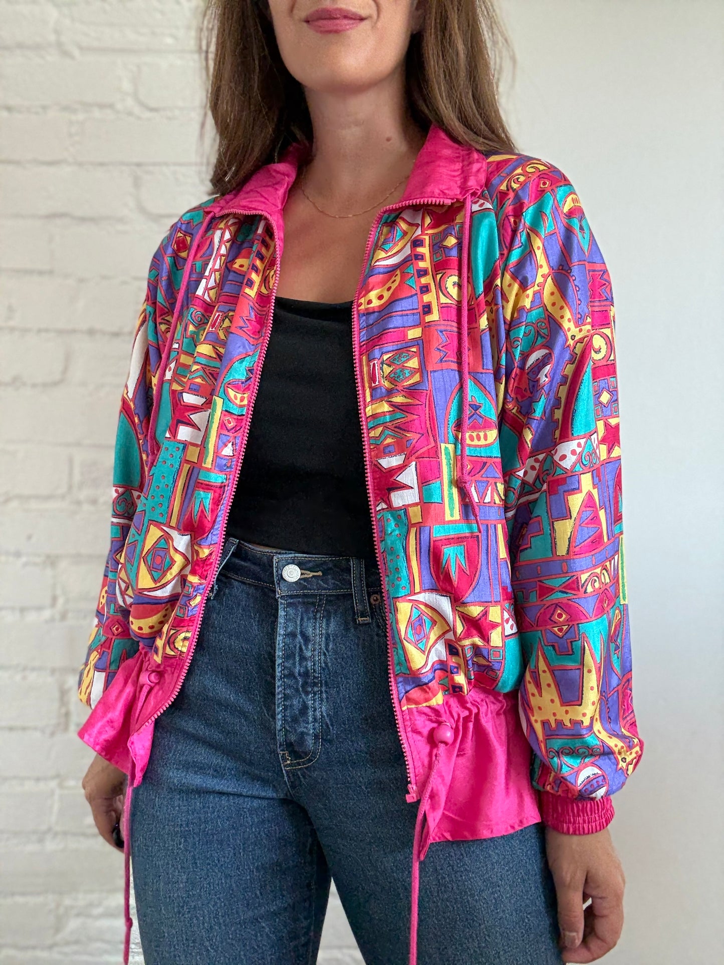 90s Eclectic Windbreaker Jacket - Size M/L