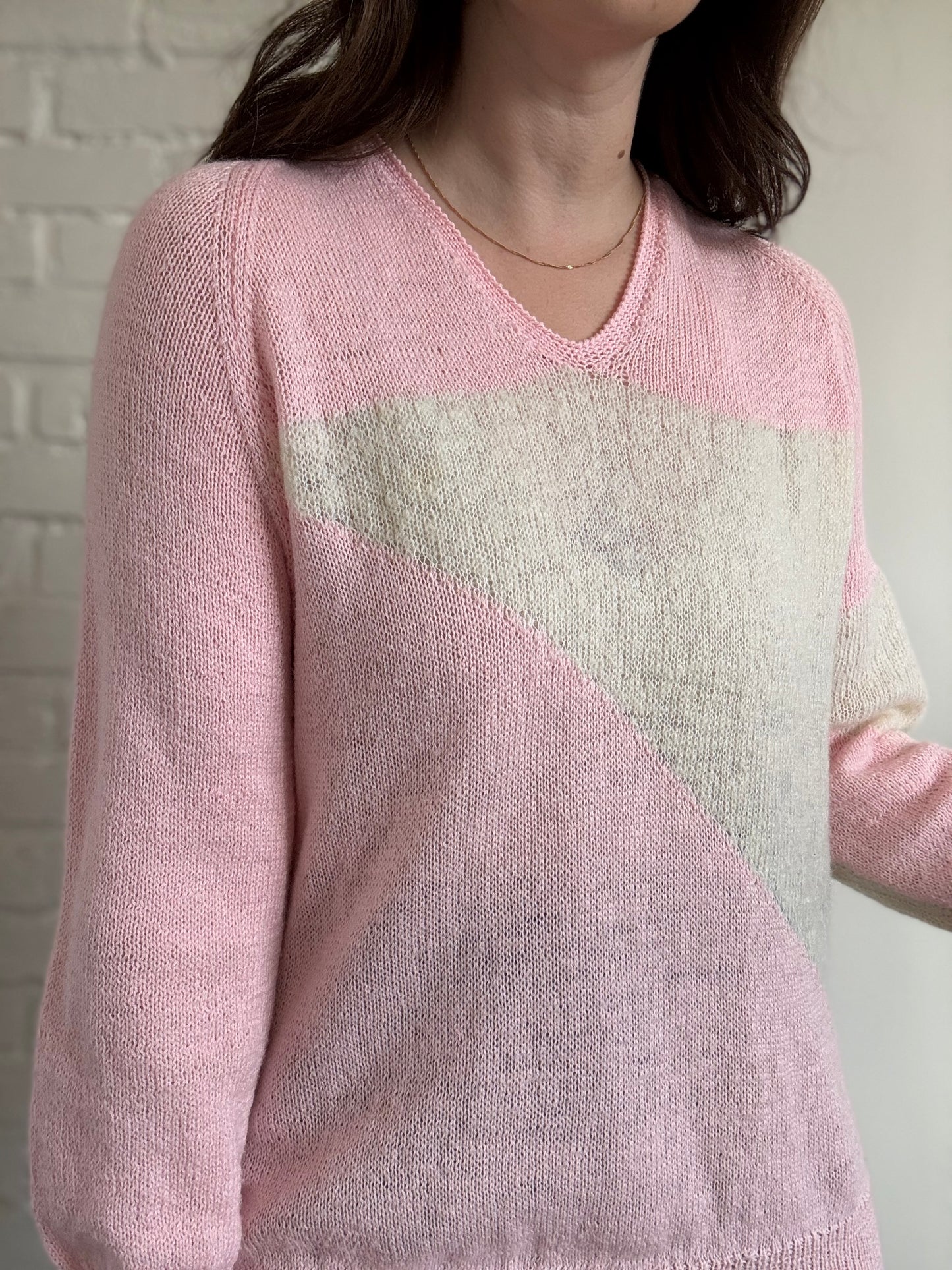 Pink Pastel Knit Sweater - Sz. L