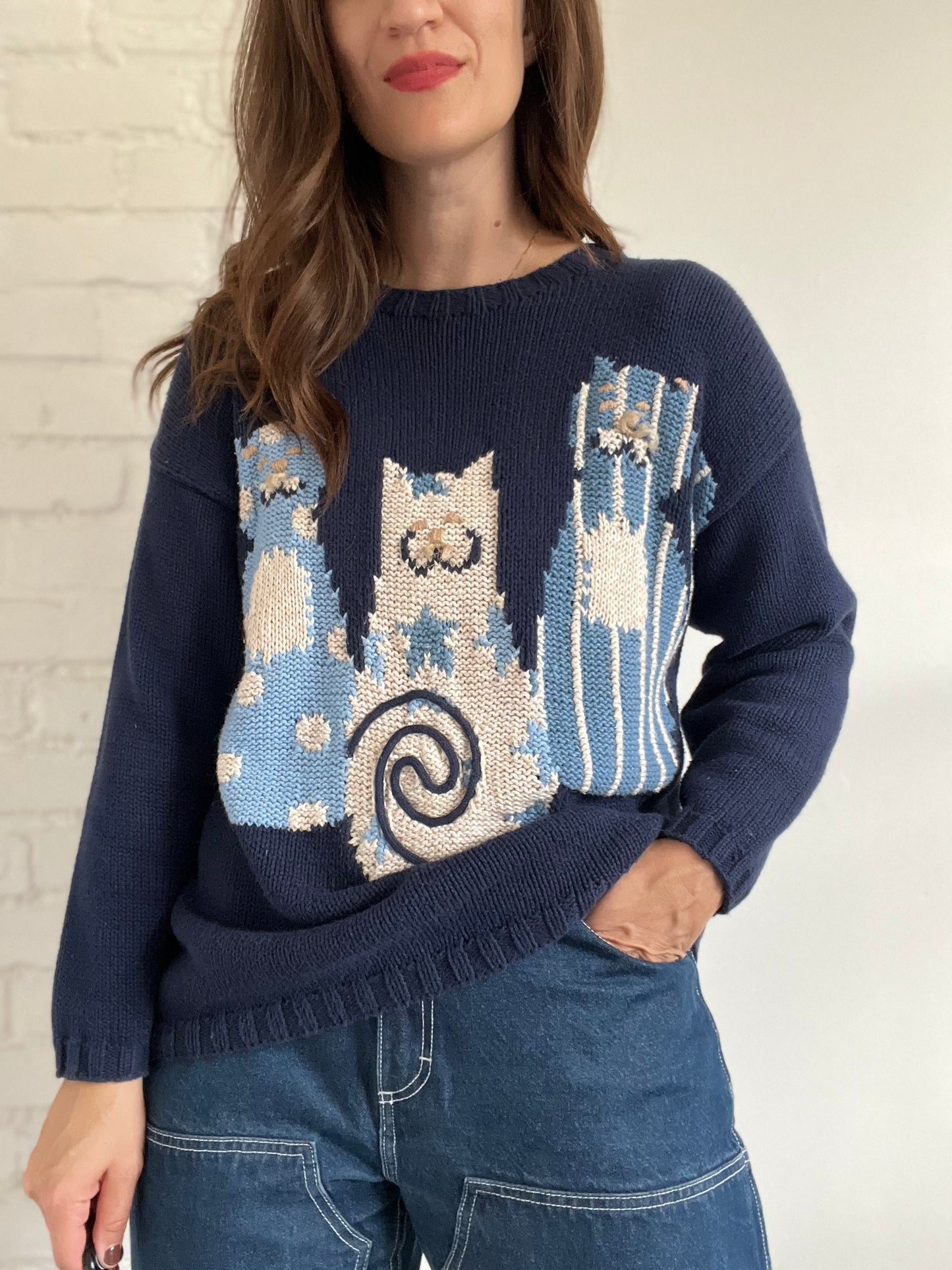 The Cats Meow Knit Sweater - Size M