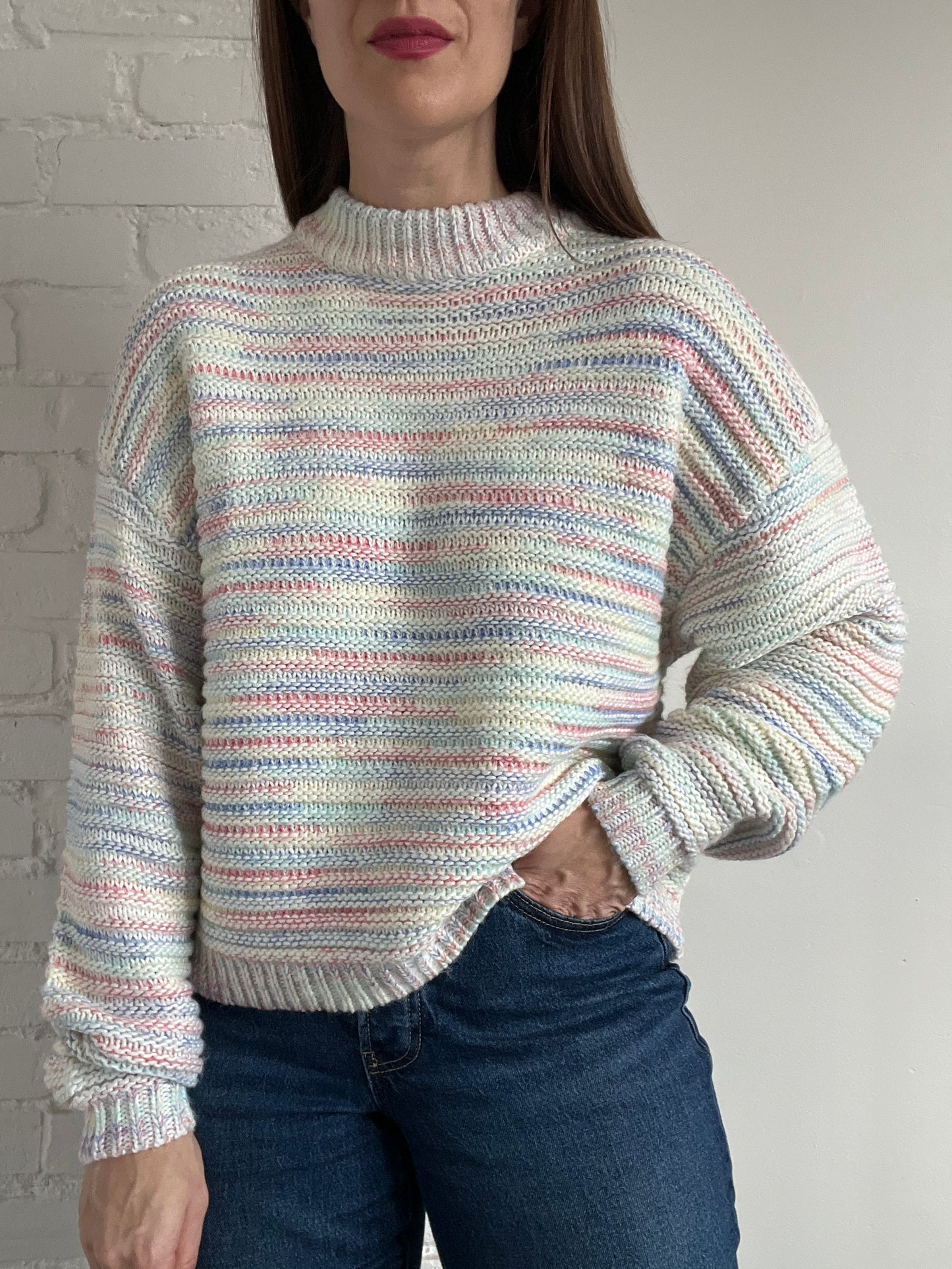 Slouchy Yarn Pastel Knit - S (oversized)