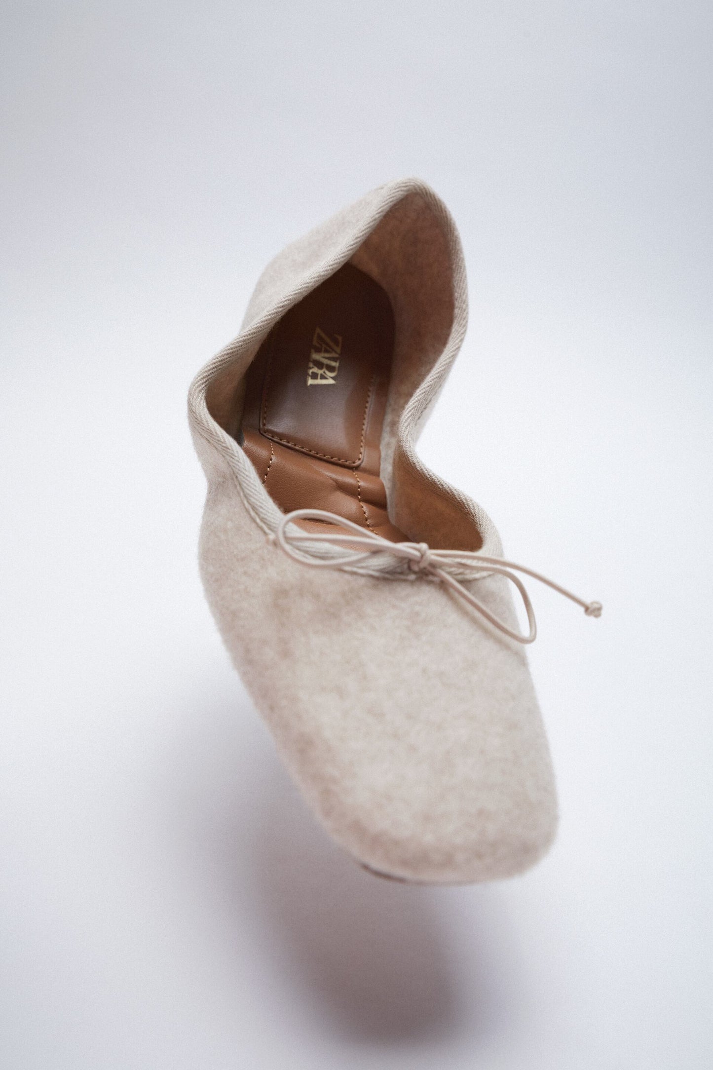 Oatmeal Wool Ballet Flats - Size 9