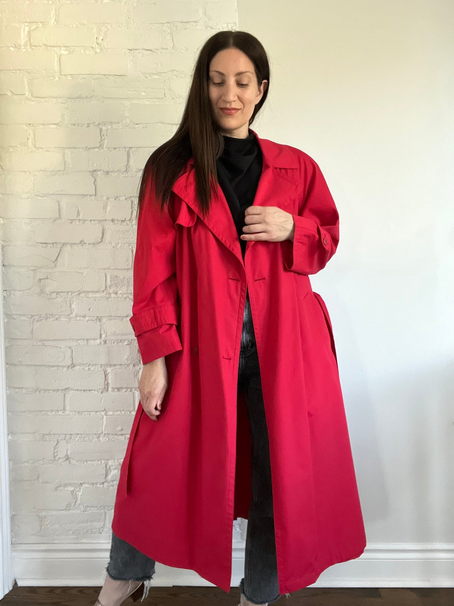 Red Trench Coat - Size XL