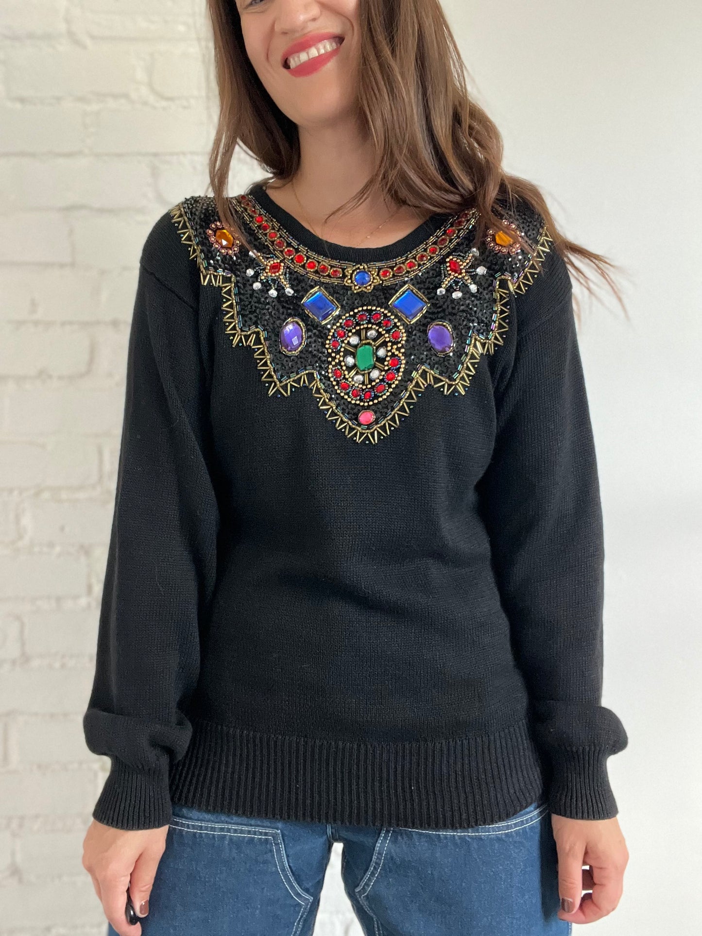 Gemstone Fire Knit Sweater - L