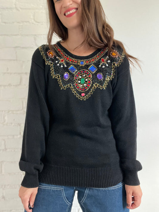 Gemstone Fire Knit Sweater - L