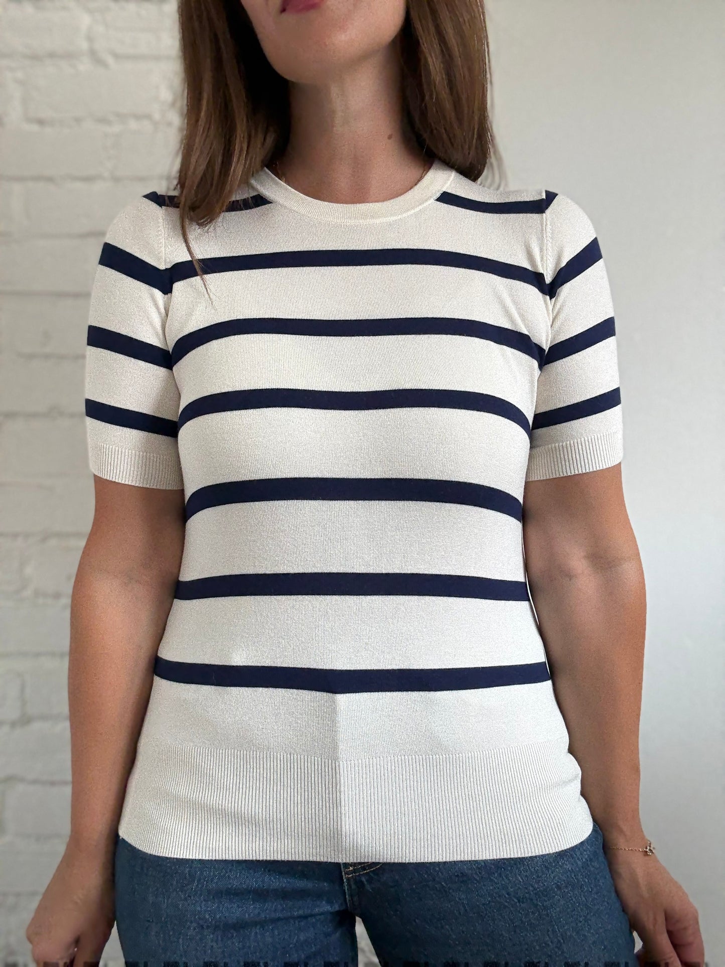 Striped Knit Top - Size S