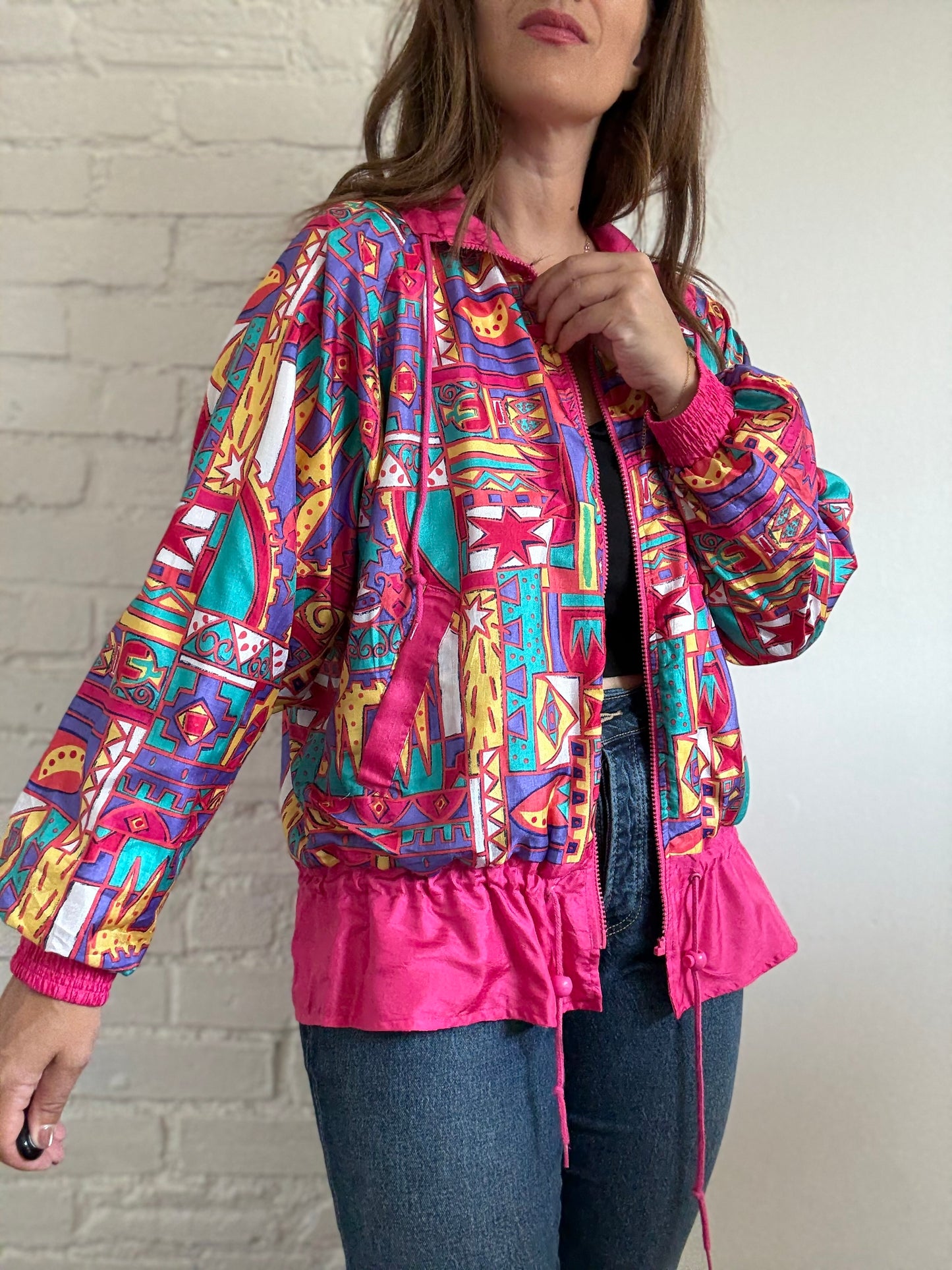 90s Eclectic Windbreaker Jacket - Size M/L