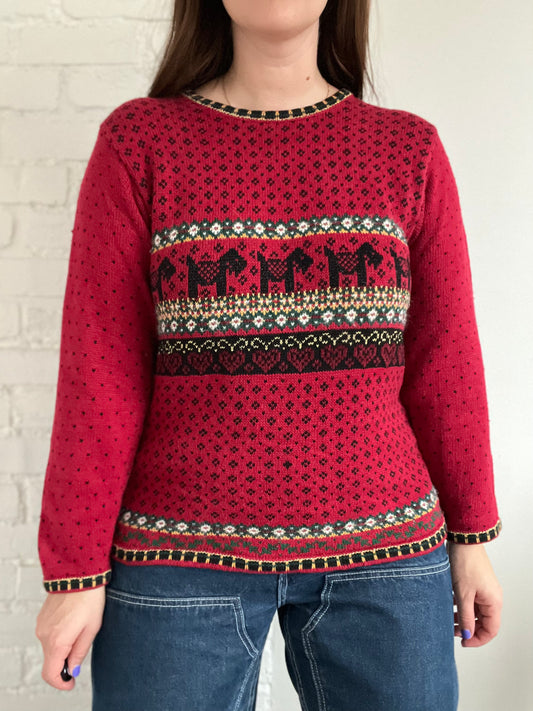 Scottish Terrier Knit Sweater - M