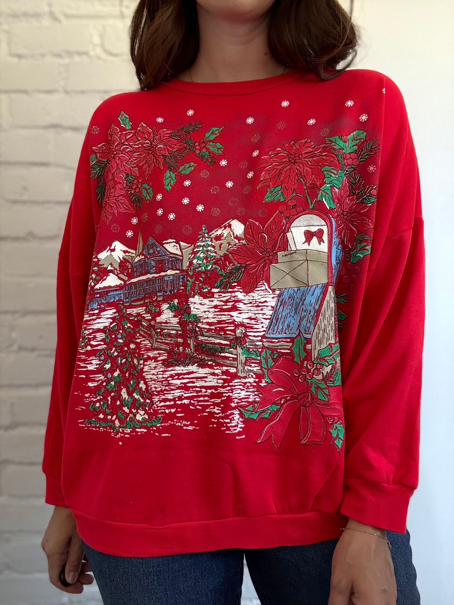 Vintage Christmas Holiday Sweater - Size L/XL
