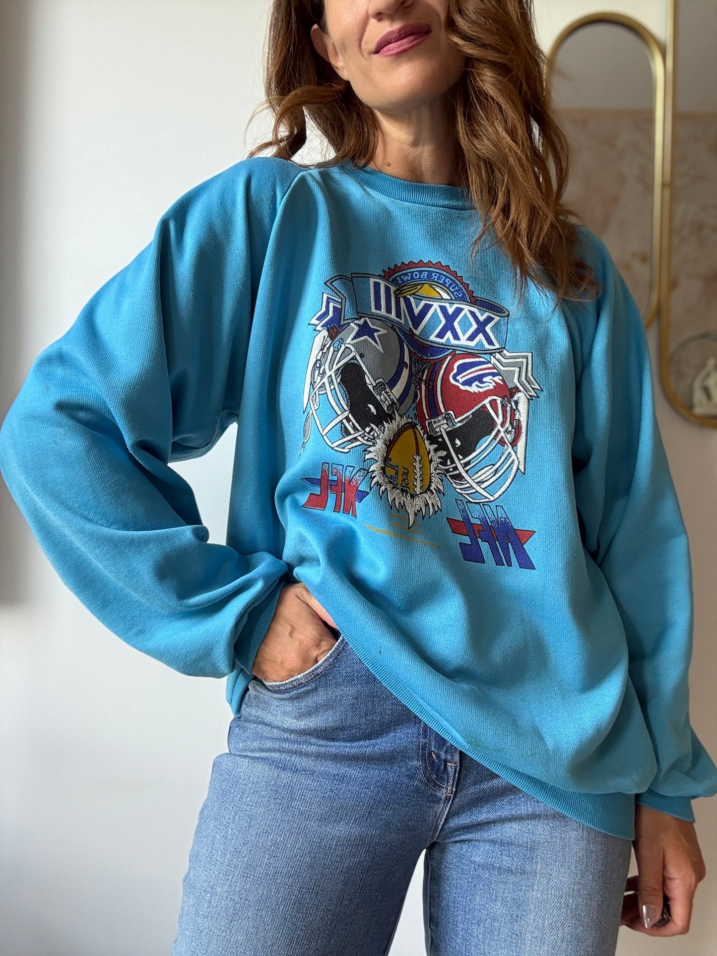 Vintage Buffalo Bills vs. Dallas Cowboys Sweatshirt - Size L