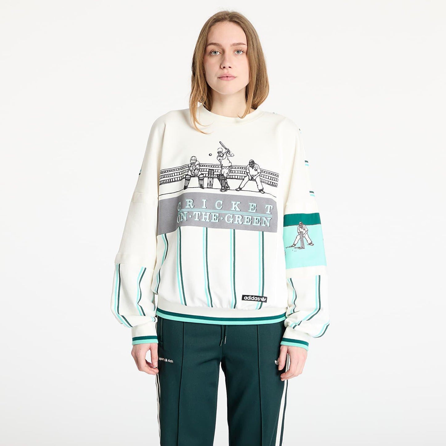 Retro Adidas Cricket Crew Sweatshirt - Size Large
