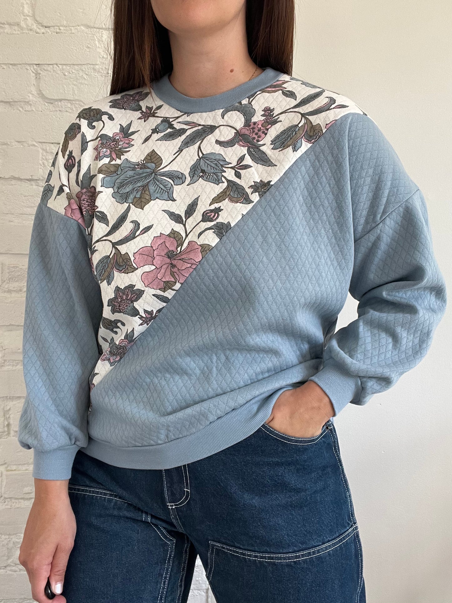 Quilted Floral Crewneck - S/M