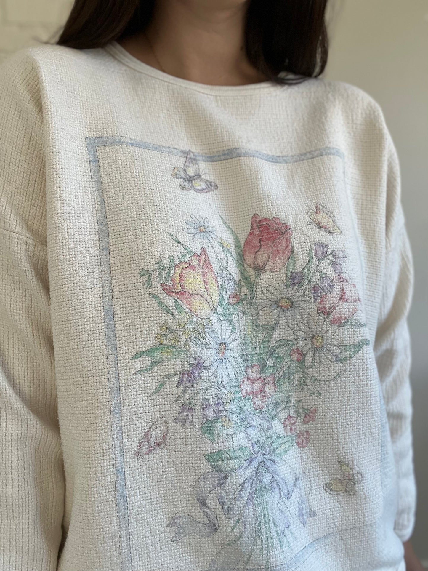 Floral Bouquet Waffle Shirt - Size XL