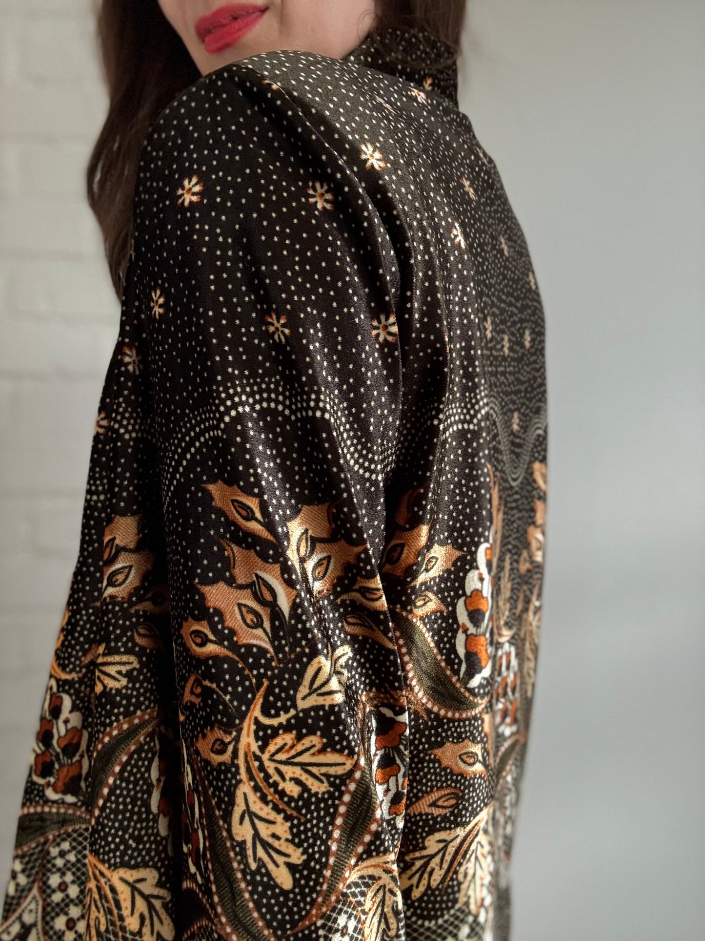 Green Velvet Nature Cardigan - Size L
