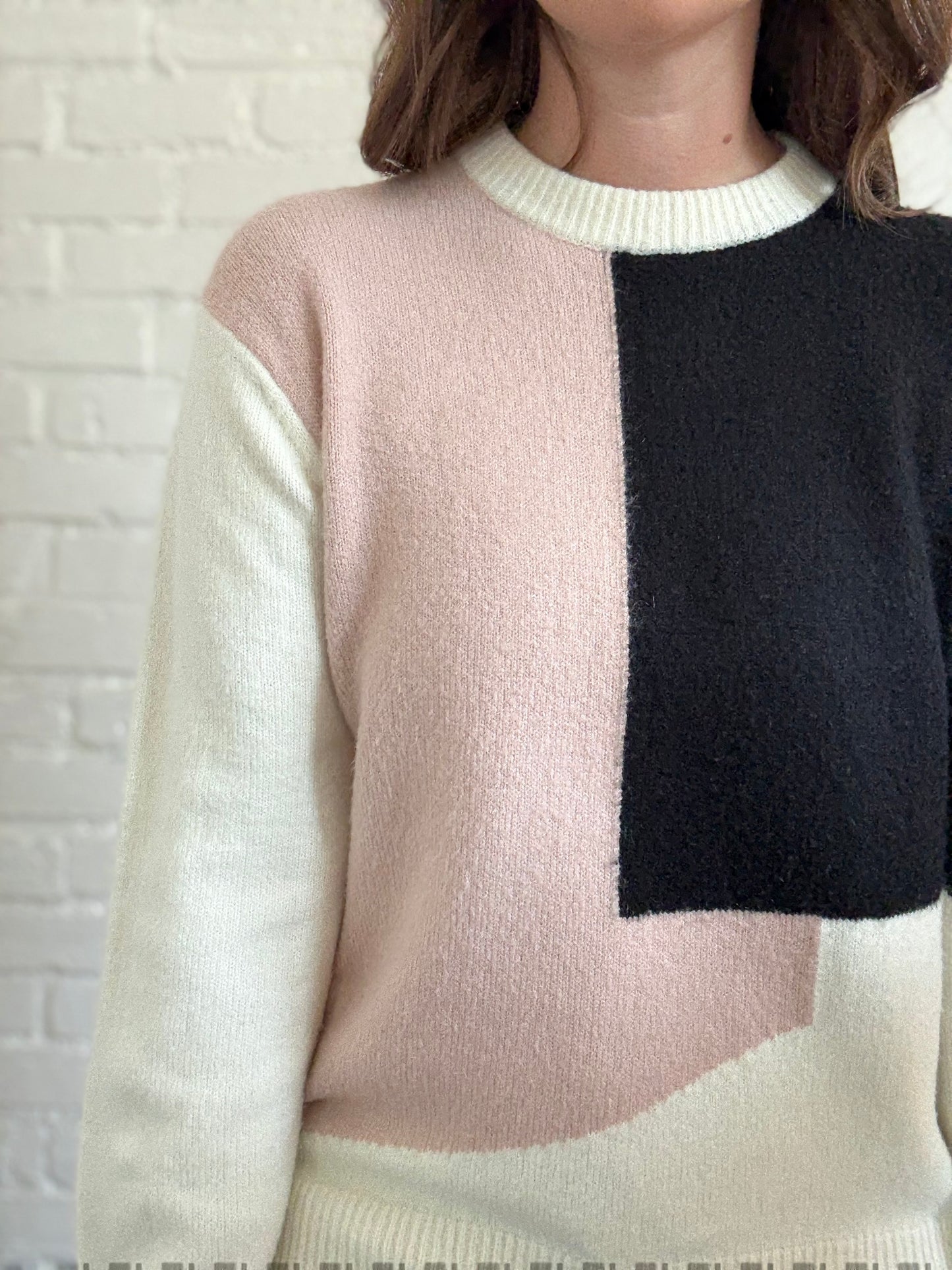 Oak + Fort Cozy Geometric Sweater - Size S (oversized)