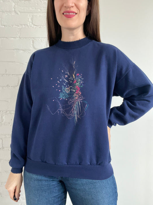 Vintage Flower Bouquet Crewneck - M