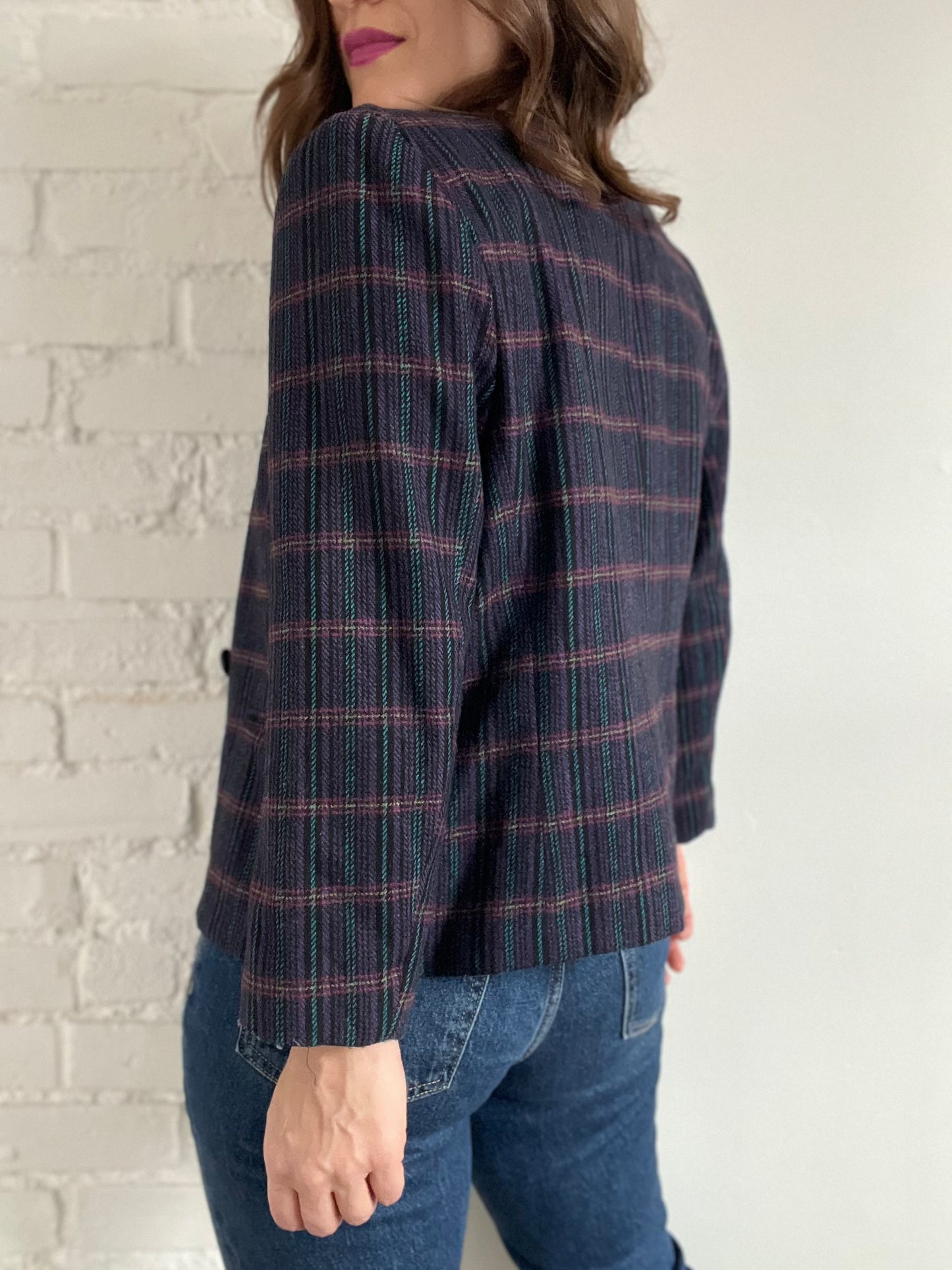 Preppy Vintage Plaid Blazer - M/L