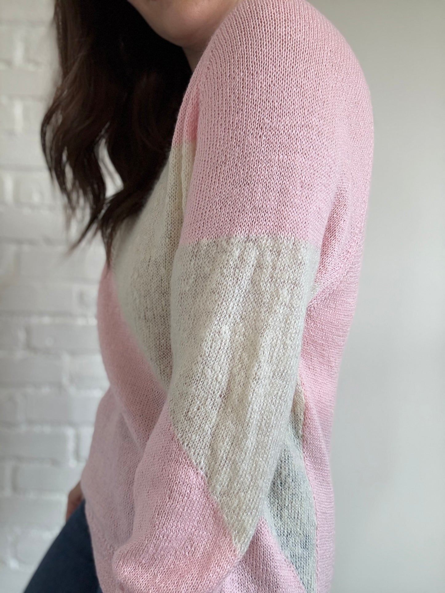 Pink Pastel Knit Sweater - Sz. L
